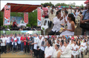 Mass wedding in 2011, followed by mangrove planting (photos by the author)