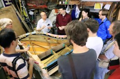 Teruo Inoue -the owner of musical instrument shop in Ishinomaki- and Sylff Chamber Ensemble members