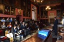 The ceremony was held in Main Hall of the Collegium Maius, the oldest building on campus.