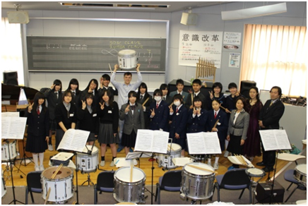 Participants of the music seminar at Tohoku High School
