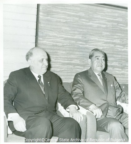 Bulgarian prime minister Todor Zhivkov and Japanese Prime minister Eisaku Sato, 1970, Japan.