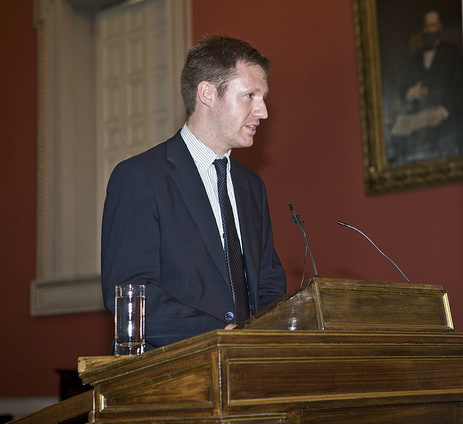 The author deilvering a speech at Sylff ceremony at the University of Athens