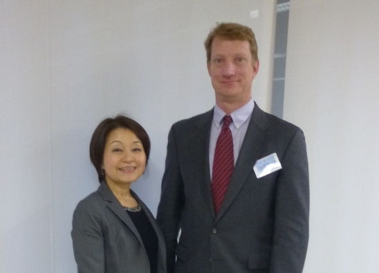 Roger Cliff, right, with Leadership Development Director Mari Suzuki.