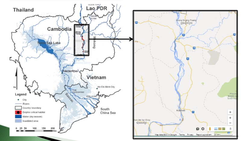 Cambodia critical dolphin habitat and research sites