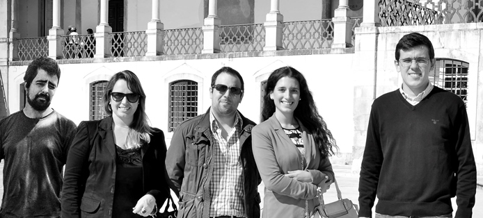 Sylff Fellows at the University of Coimbra (left to right): Paulo Jorge Nogueira Ramos, Valéria Barancelli, Nuno José Henriques Baetas da Silva, Francisca Rosendo de Carvalho e Silva and Felipe Figueiredo Martins 