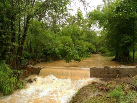 The check dam after rainfall.