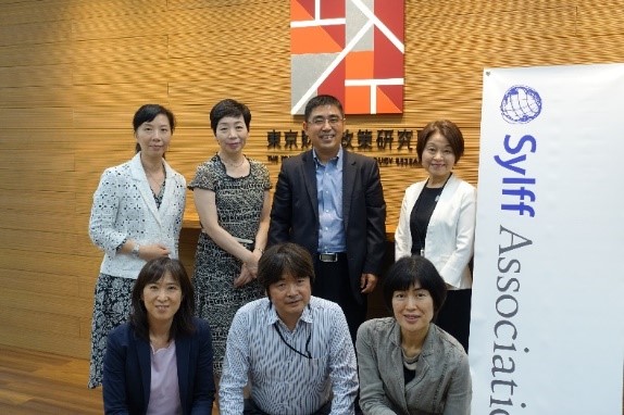 Guo, standing center, and his wife, standing far left, with members of the Sylff Association secretariat.